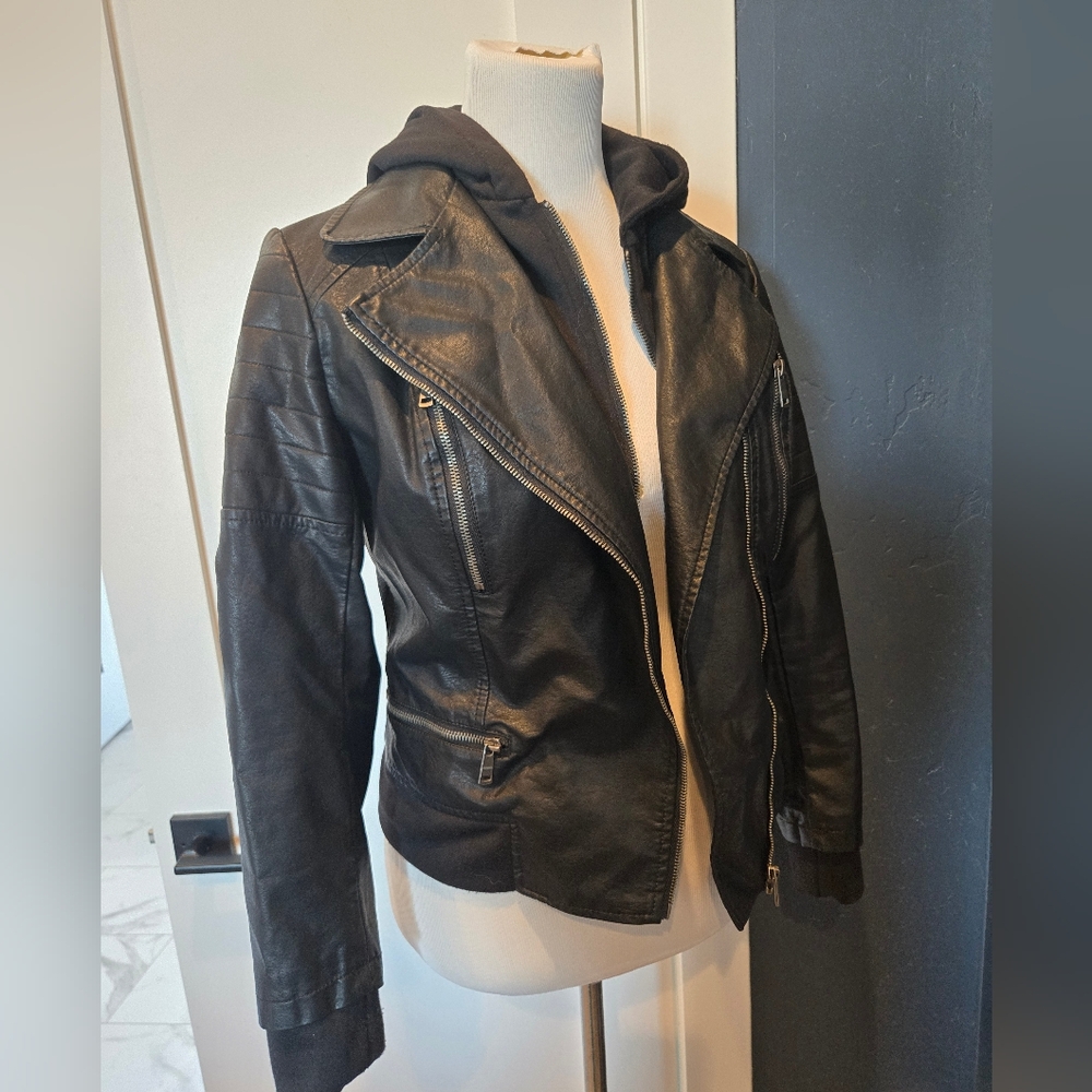 Downeast Basics faux leather motorcycle jacket